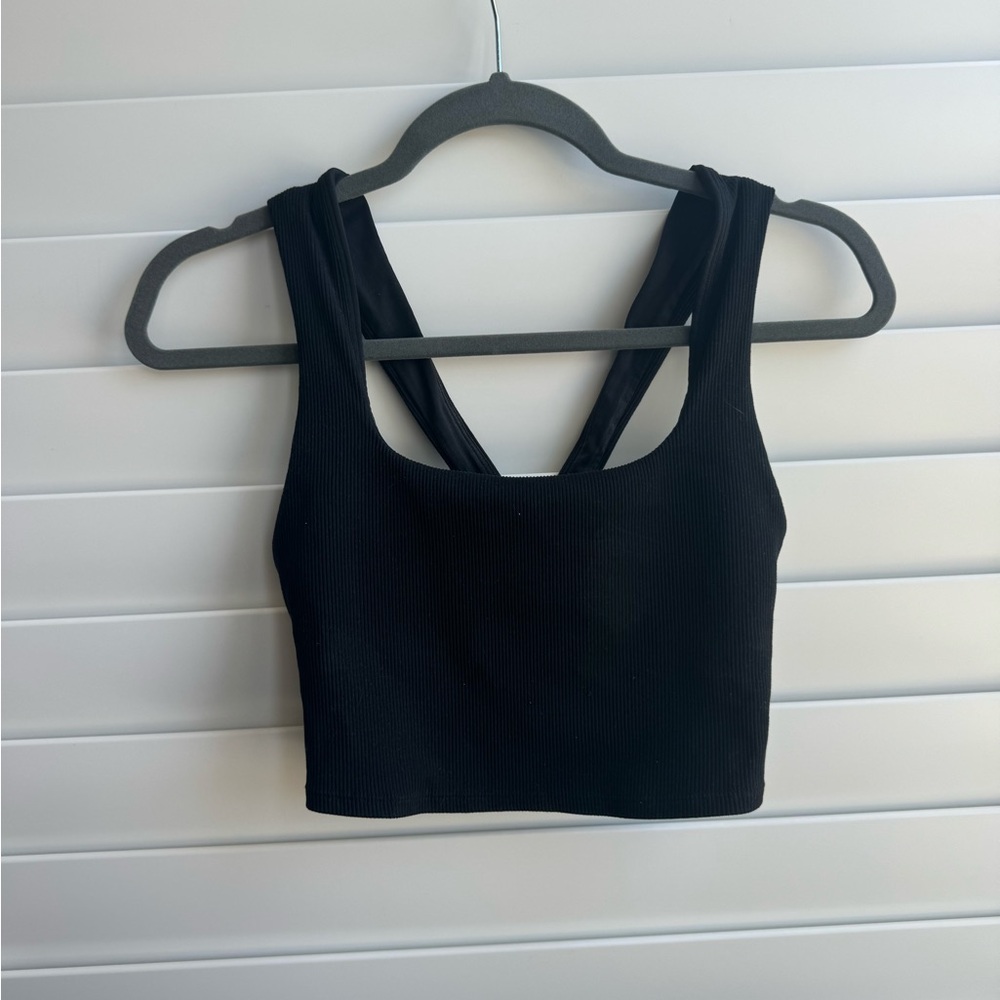 Alo ribbed chic bra tank black